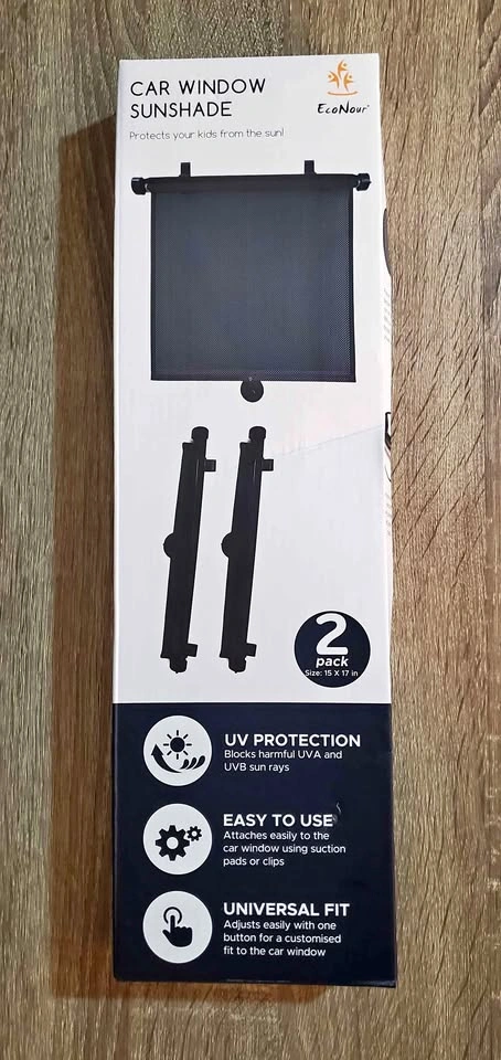 Retractable Car Window Sun Shade (2 Pack)