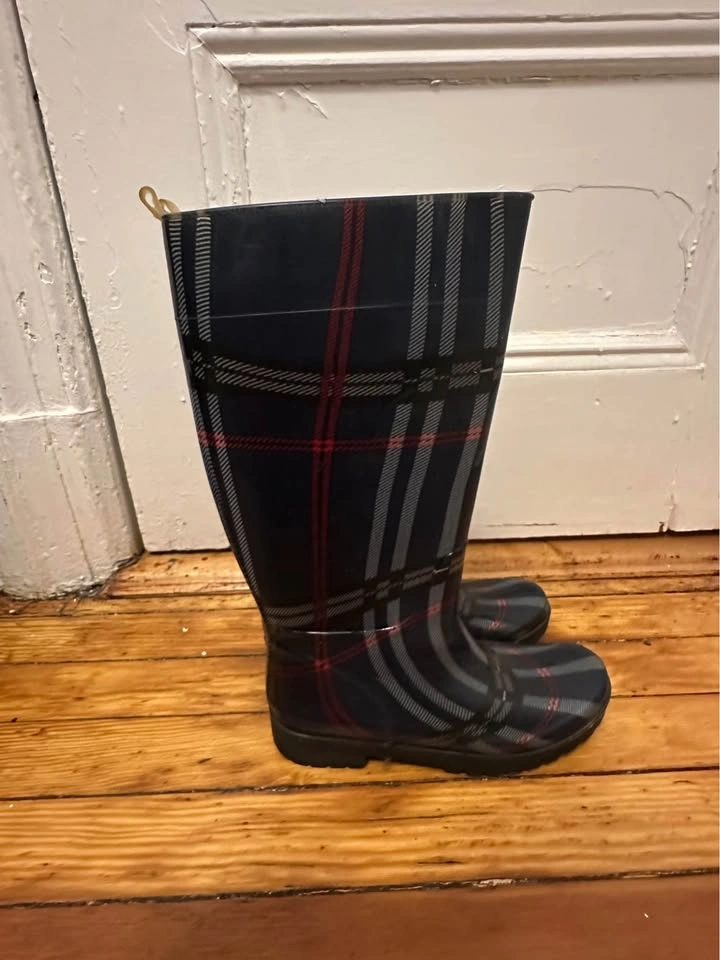 Glossy Plaid Tall Rain Boots - Women's Size 7 - photo 5