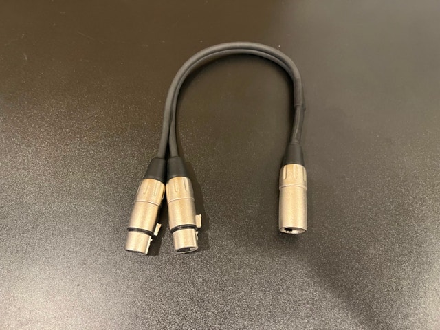 XLR Male To Dual XLR Female Splitter 1 Foot Cable