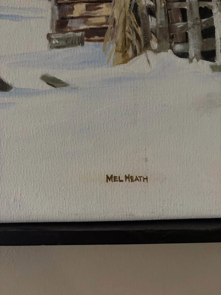 Original Mel Heath Painting "Behind the Barns" – 25" x 21" - photo 2