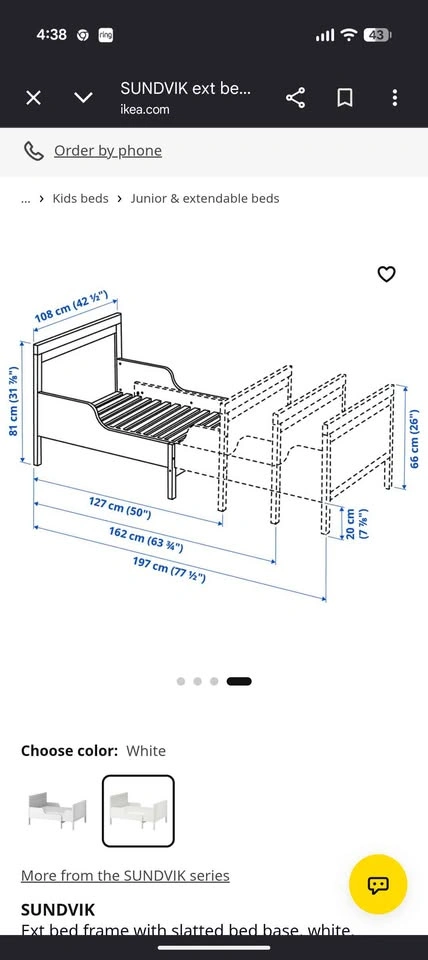 Ikea kids adjustable size bed with siderail - photo 3