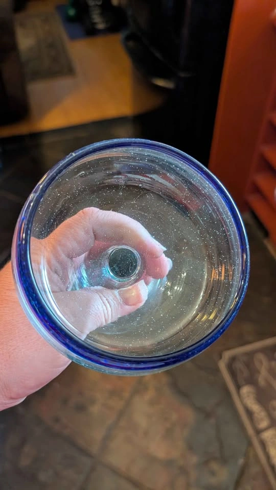 Mexican Hand Blown Glassware Cobalt Blue Rim - photo 4