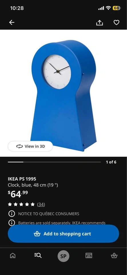 IKEA PS 1995 Clock - blue - photo 4