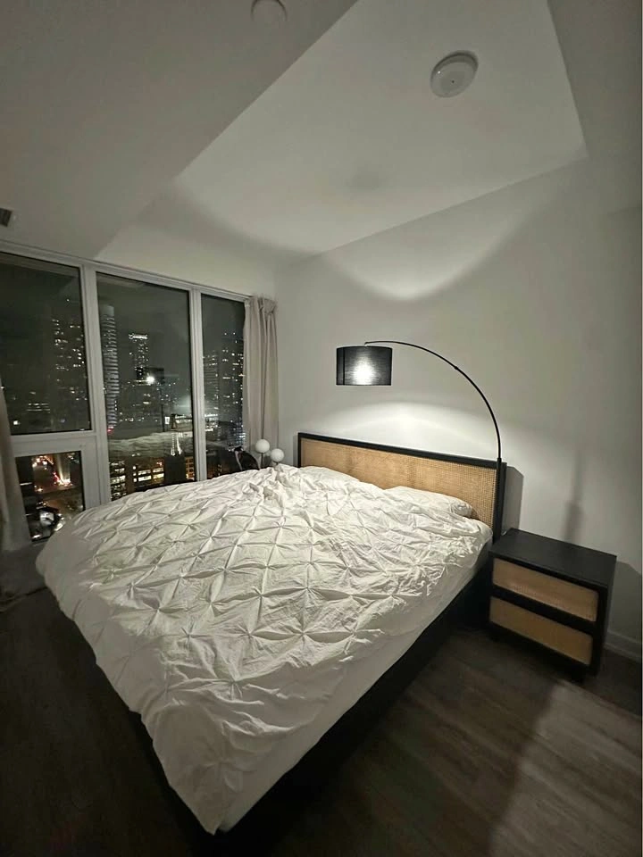 EQ3 Marcel Cane King Bed Frame + Zinus King Mattress