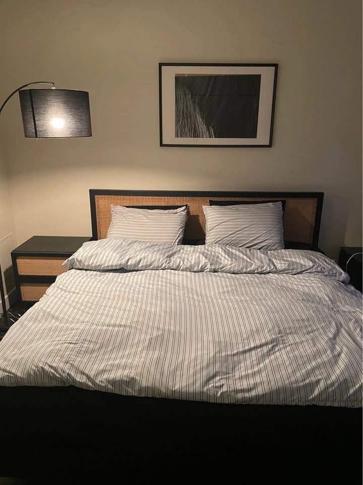 EQ3 Marcel Cane King Bed Frame + Zinus King Mattress - photo 2