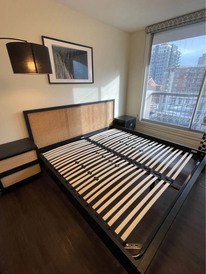 EQ3 Marcel Cane King Bed Frame + Zinus King Mattress - photo 4