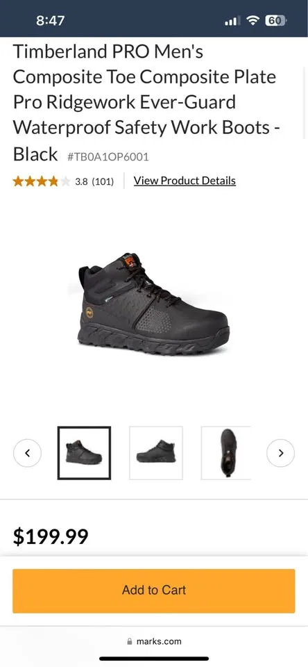 Timberland Pro Steel Toe Boots - New in Box - Size 14 image indicator(5)