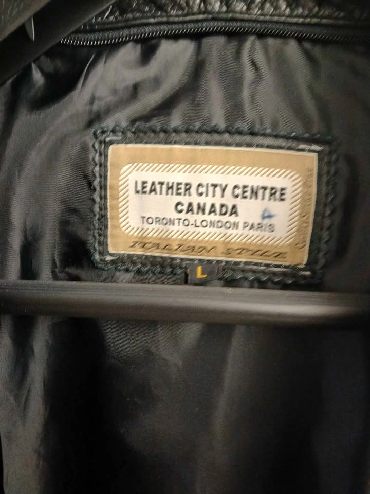 Men's Genuine Leather Mid length winter jacket Black Large - photo 3