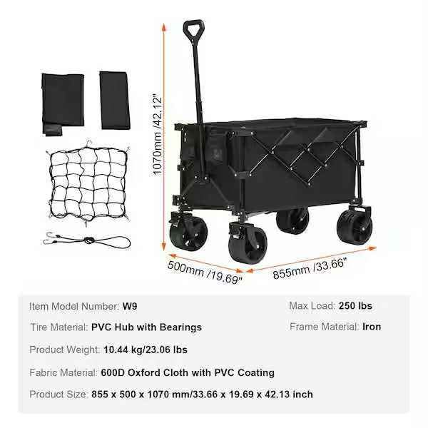 Steel Garden Cart Collapsible Folding Wagon - photo 2