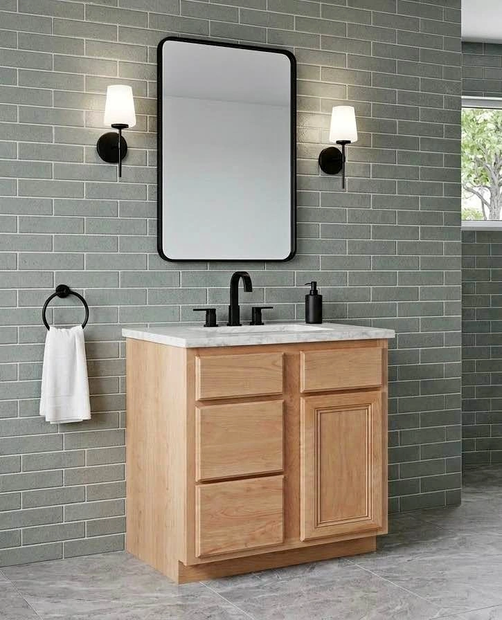 24” Bathroom Vanity w/ Marble Top & Undermount Sink