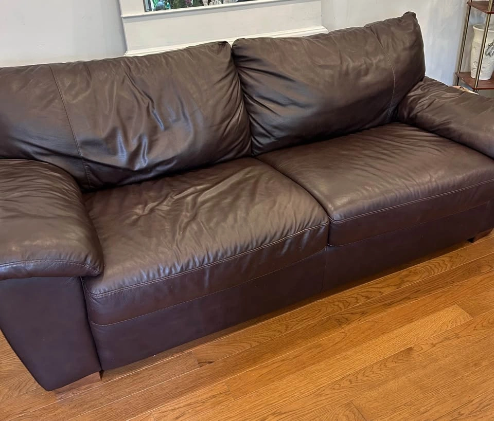 IKEA Vreta Dark Brown Leather Sofa Bed - Scarborough