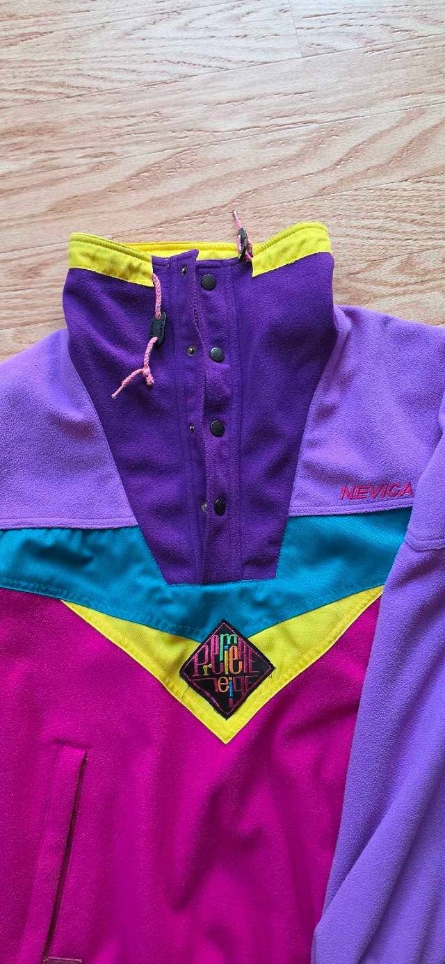 Nevica Premiere Neige Yellow 80's Neon Purple Ski Jacket - photo 2