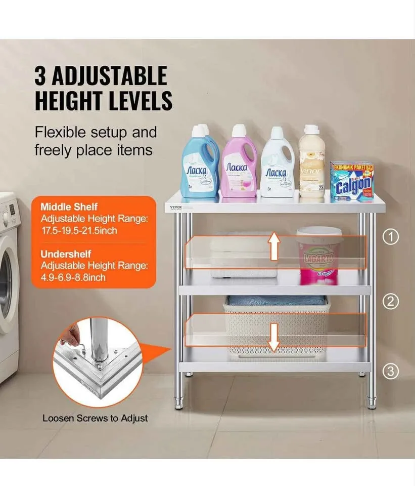 VEVOR Stainless Steel Food Prep Table image indicator(5)