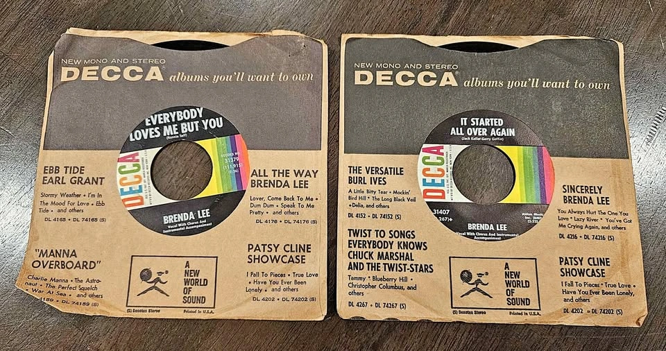 2 Brenda Lee 45 RPM 7 inch Decca Records