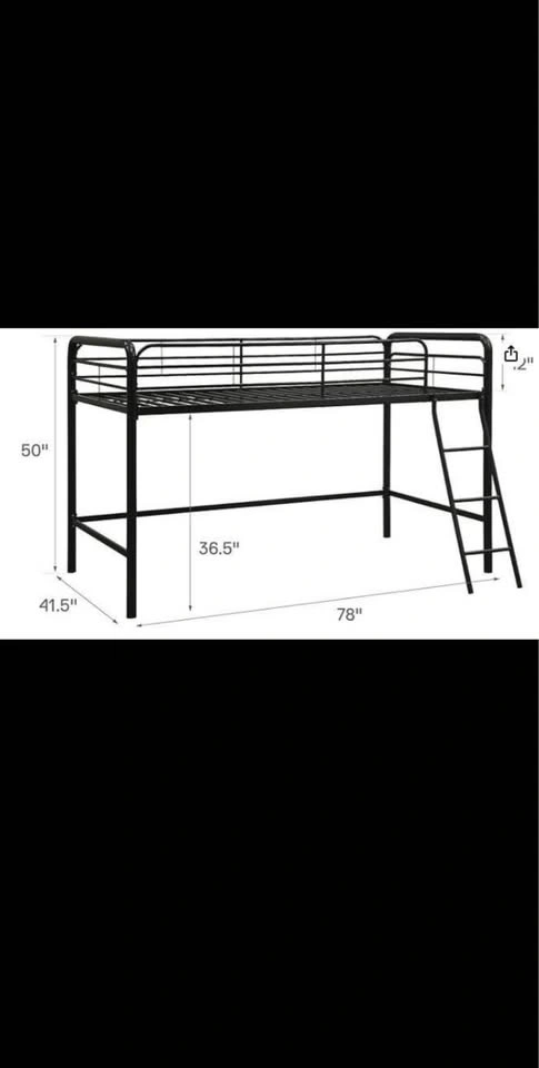 DHP Twin Metal Loft Bed - photo 2