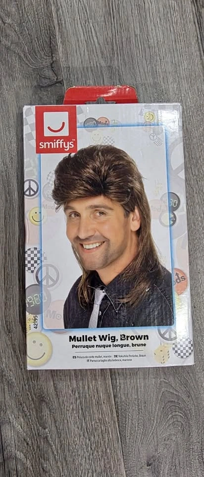 Smiffys Brown Mullet Costume Wig #42195