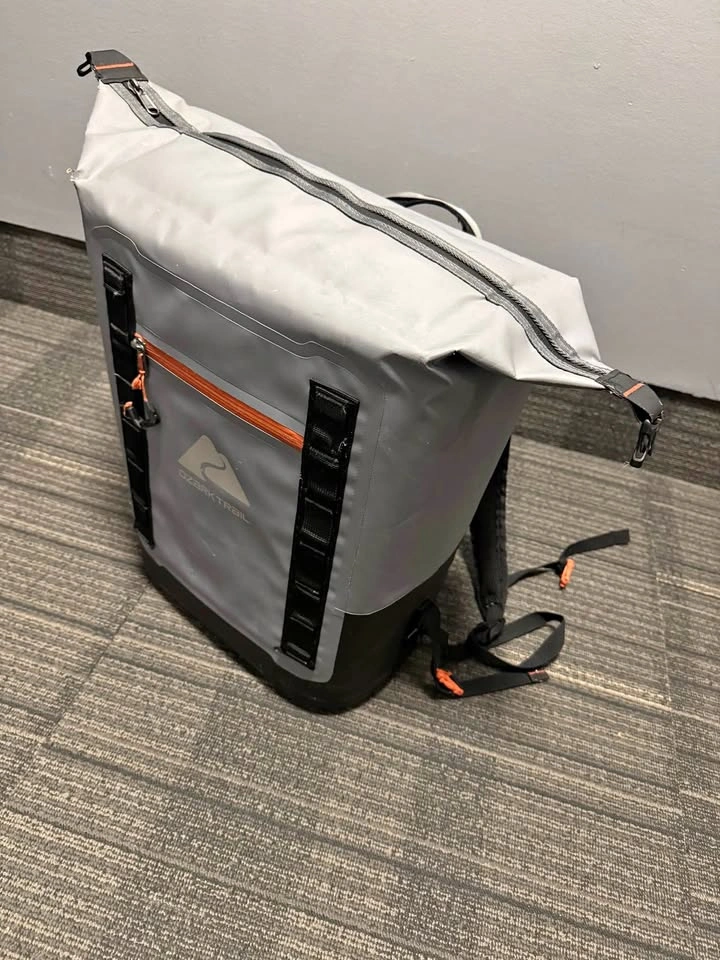 Ozark Trail 24-Can Insulated Cooler Backpack – Gray/Orange