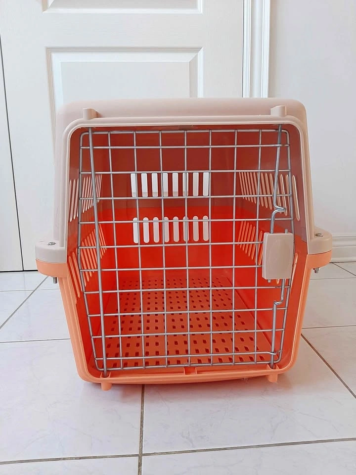 NEW New Orange and Beige Plastic Pet Carrier