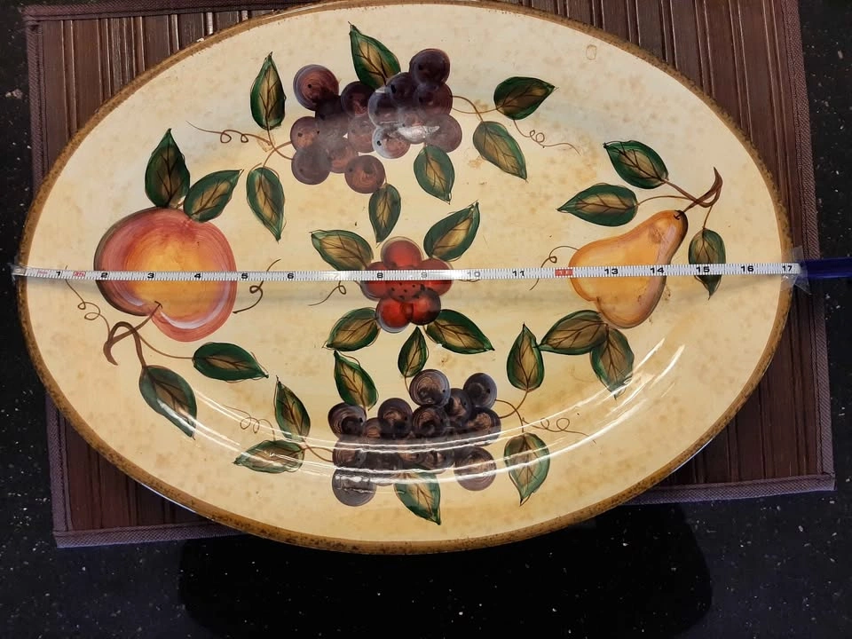 Large Oval Ceramic Fruit Platter - photo 2