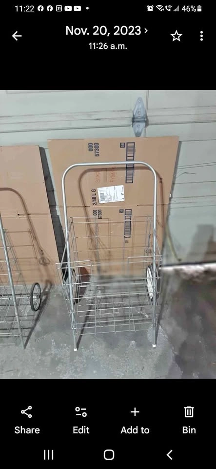 Metal framed rolling cart