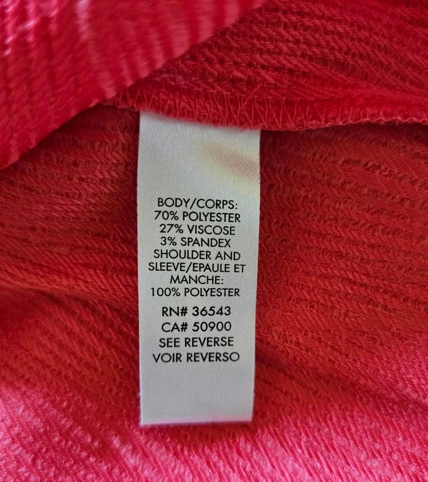 Brand New CALVIN KLEIN Coral Red Textured Blouse - Size M - photo 4