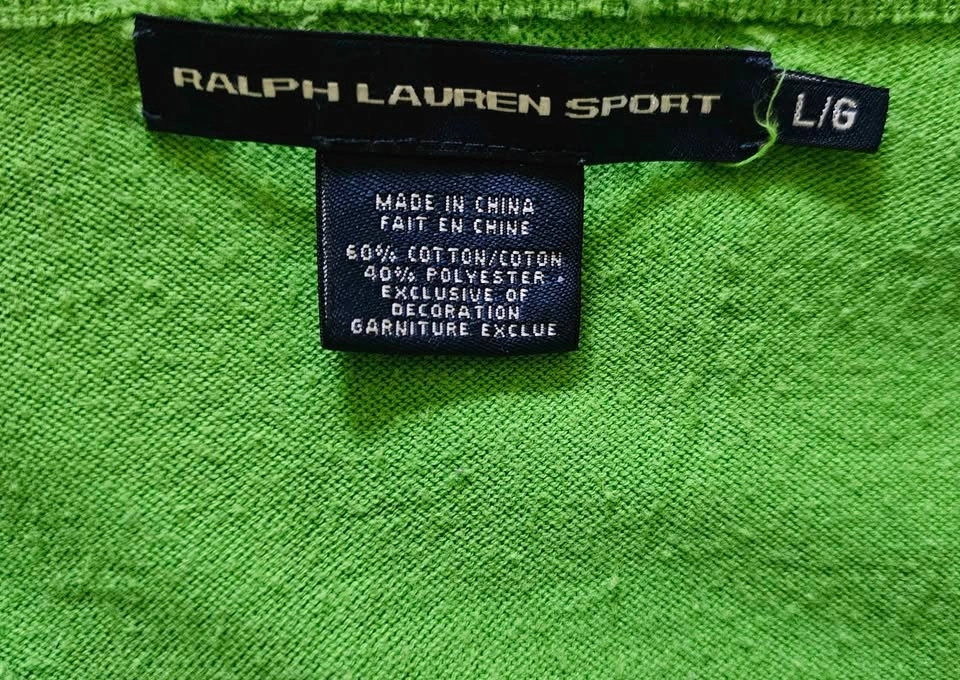 RALPH LAUREN SPORT Lime Green V-Neck Knit Sweater - Size L - photo 2