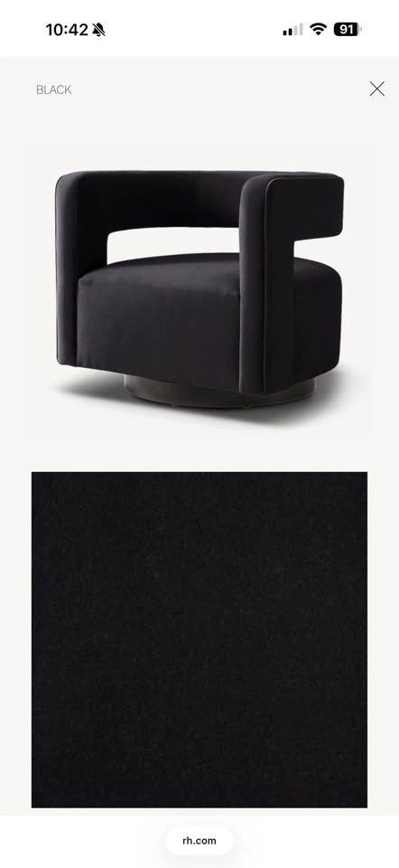RH Drew Curved Swivel Chair - photo 5
