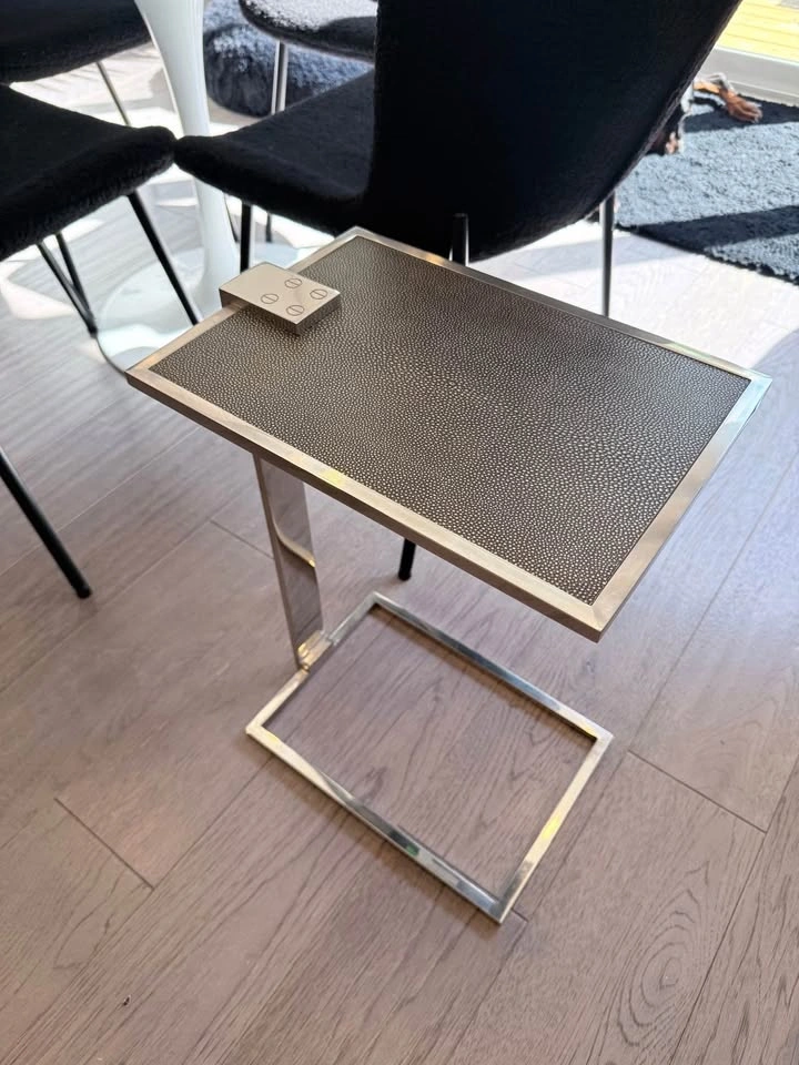 RH Franz Shagreen Rectangle Side Table - photo 3