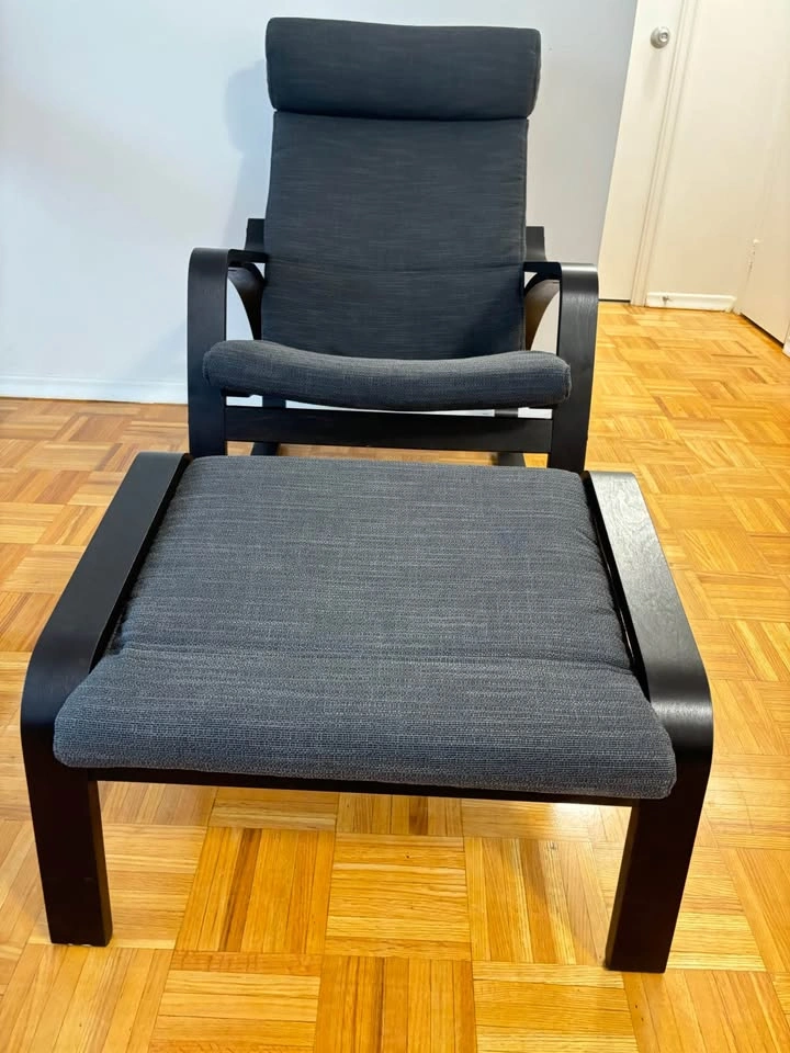 IKEA POÄNG Rocking Chair & Matching Footstool - photo 2