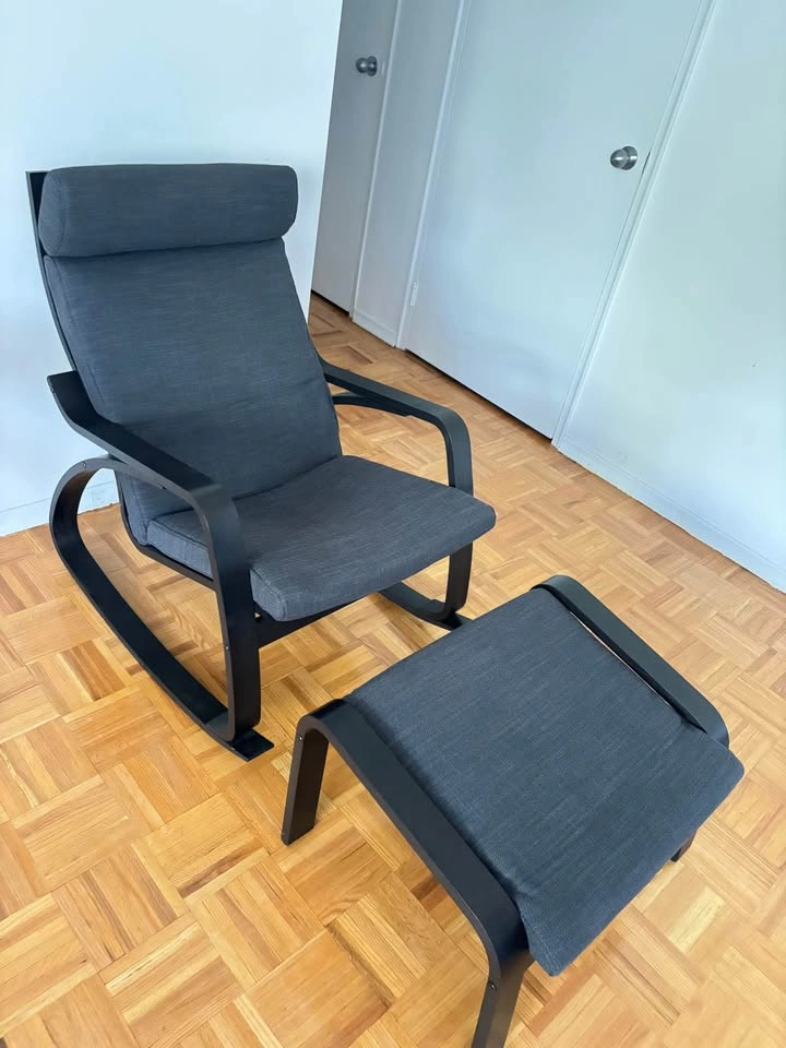 IKEA POÄNG Rocking Chair & Matching Footstool - photo 3