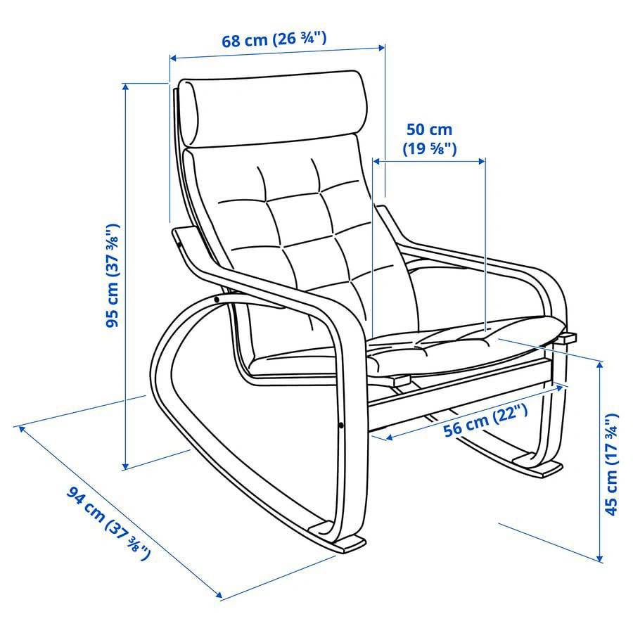 IKEA POÄNG Rocking Chair & Matching Footstool - photo 5