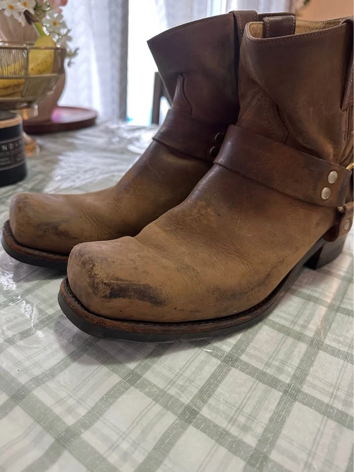 Vintage Frye or Double H Harness Leather Boots 9.5 Men - photo 5