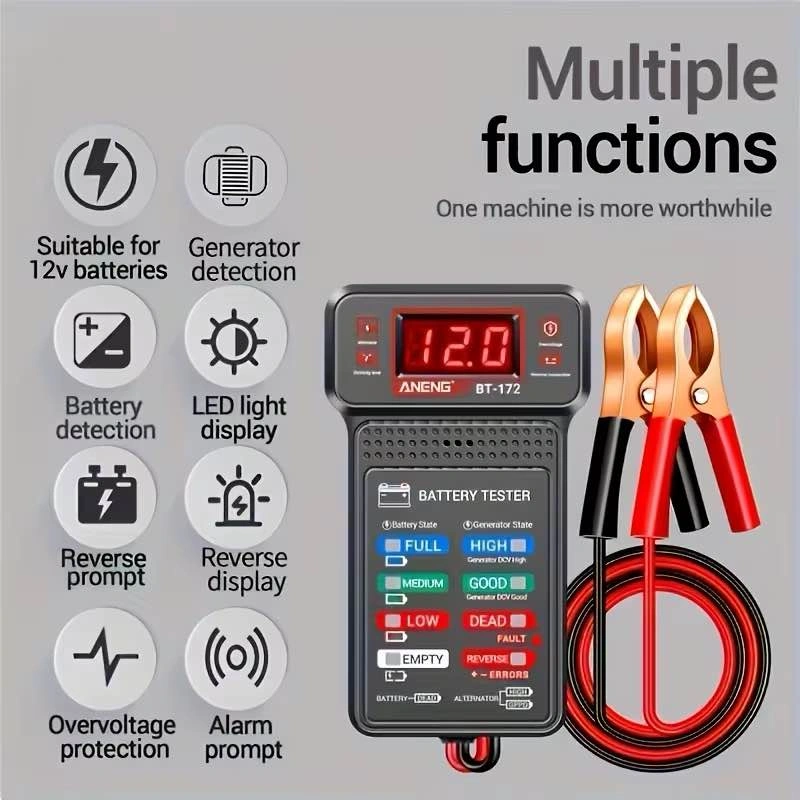 12V Battery Tester with LED Display - photo 2