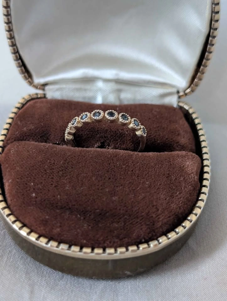 925 Sterling Silver Sapphire Band Ring - photo 2