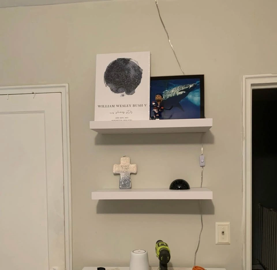 White Floating Wall Shelves - Set of 3 - photo 3