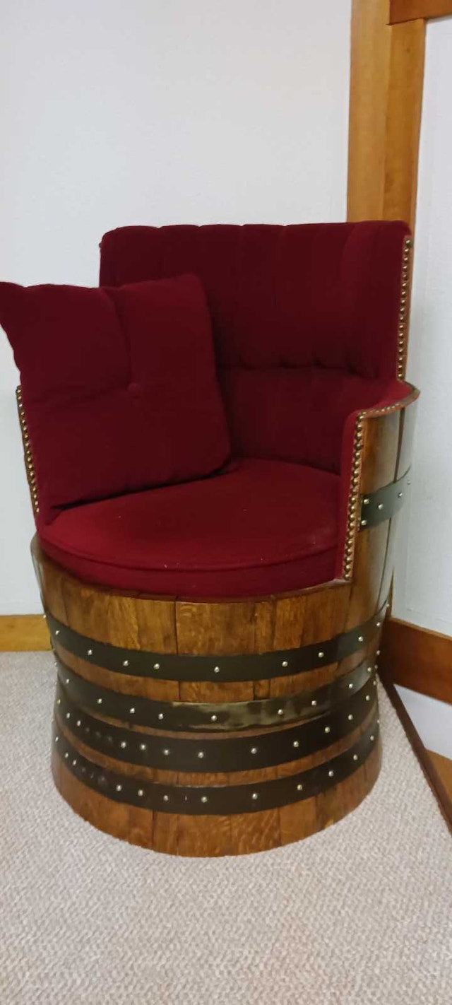 Custom Oak Whiskey Barrel Chairs