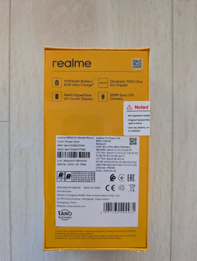 New Realme P4 Power 5G 256GB Silver BNIB Sealed - photo 3