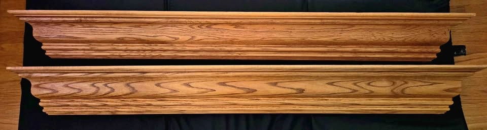 Two 6' Solid Oak Fireplace Mantels – $100 Each or $130 Pair