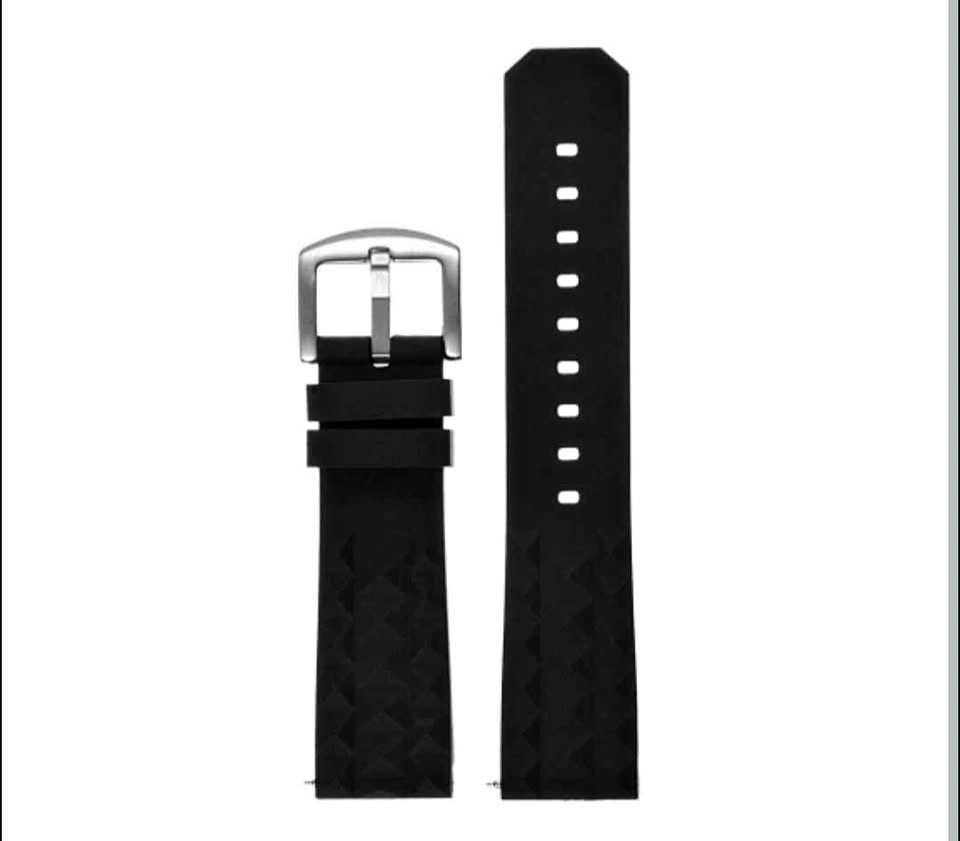 Brand New 22mm Black Silicone Rubber Watch Band