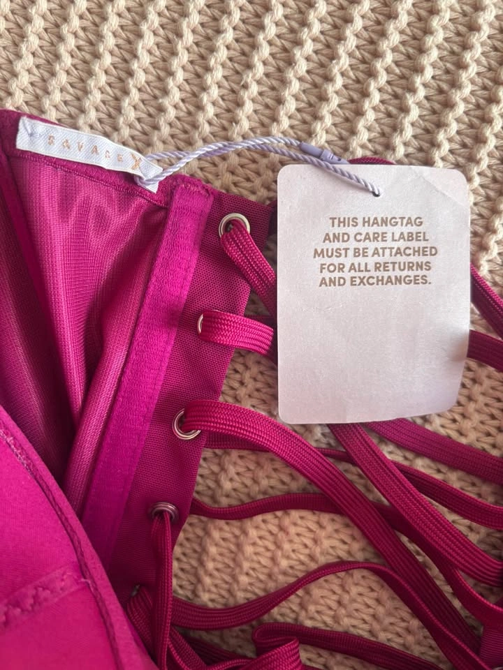 Savage X Fenty Fuchsia Velvet Corset Top - photo 4