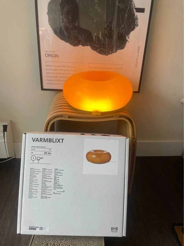 IKEA VARMBLIXT Orange Glass LED Lamp - photo 2