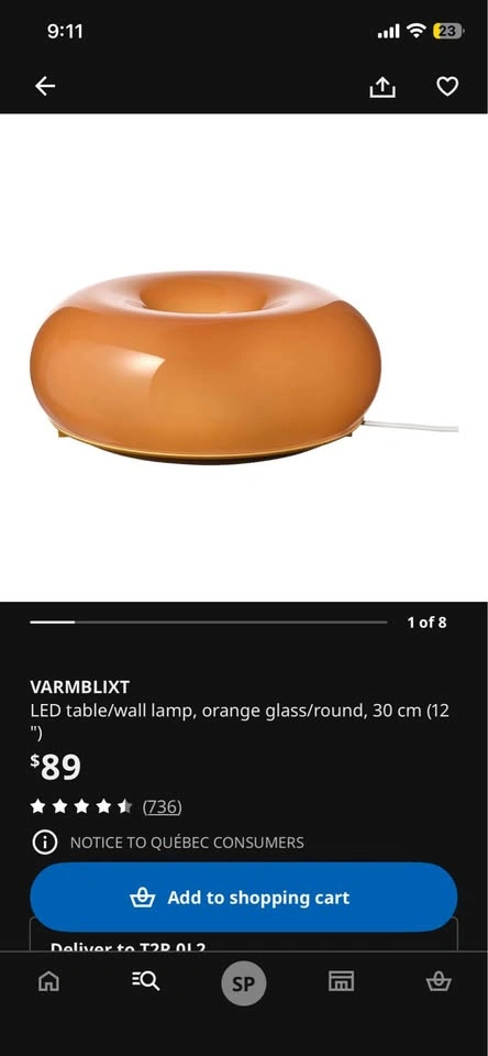 IKEA VARMBLIXT Orange Glass LED Lamp - photo 4