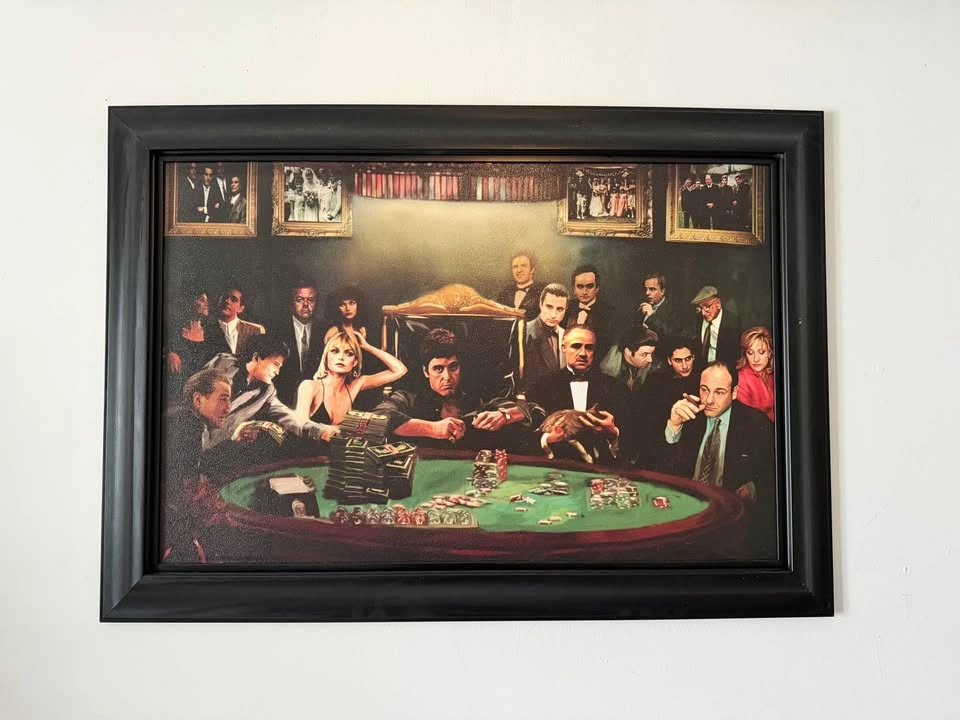 Large Framed Iconic Movie Mobster Portrait