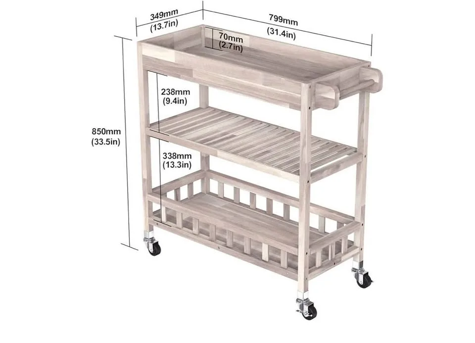 HOLGER TURBO Kitchen Wooden Trolley - New in Box image indicator(2)