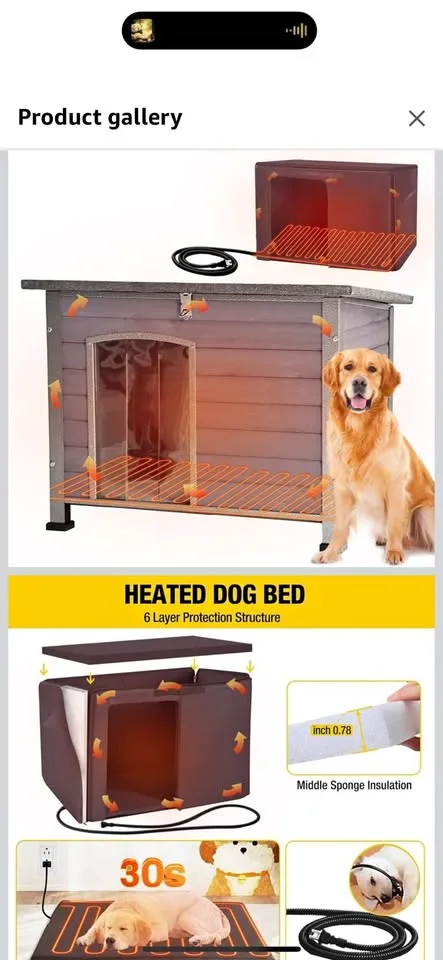Outdoor Dog House with Insulated Liner thumbnail