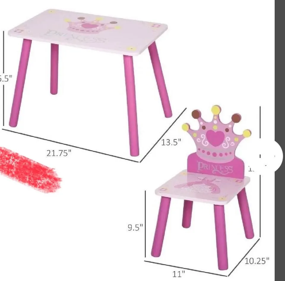 New kids wooden table with 2 chairs image indicator(2)