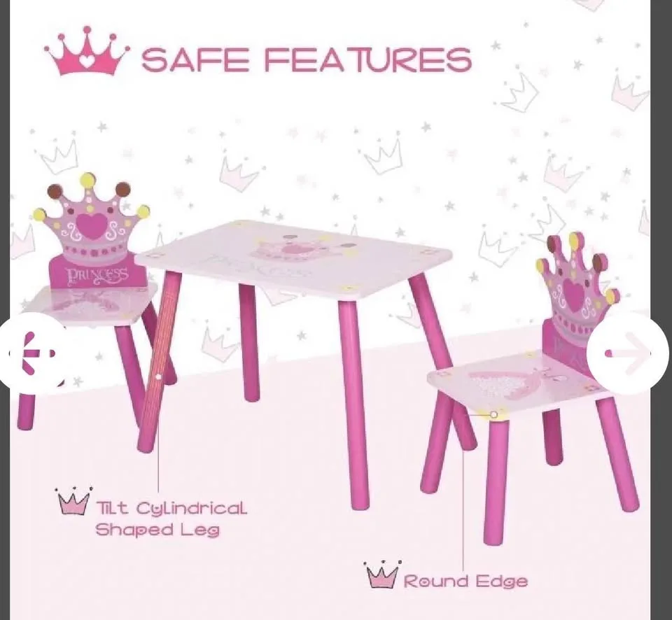 New kids wooden table with 2 chairs image indicator(3)
