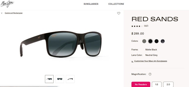 Maui Jim Red Sands Matte Black Frame - Neutral Grey Polarized - photo 2