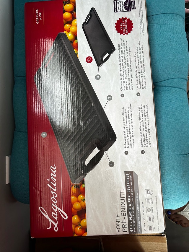 Lagostina Pre-Seasoned Cast Iron Reversible Grill