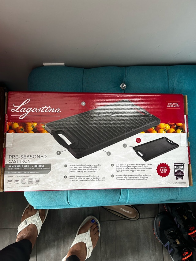 Lagostina Pre-Seasoned Cast Iron Reversible Grill - photo 2